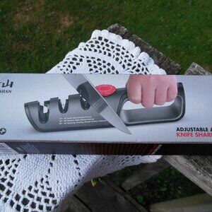 knife and scissor sharpener Cangshan brand 3-stage adjustable angle hand held